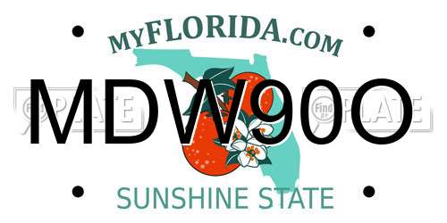 MDW90O Florida License Plate
