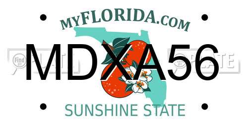 MDXA56 Florida License Plate