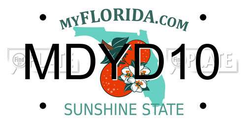 MDYD10 Florida License Plate