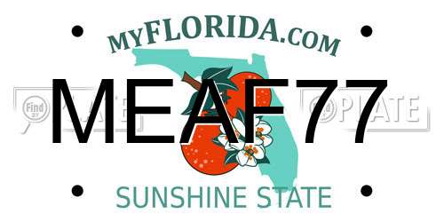 MEAF77 Florida License Plate