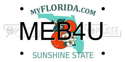 MEB4U Florida License Plate