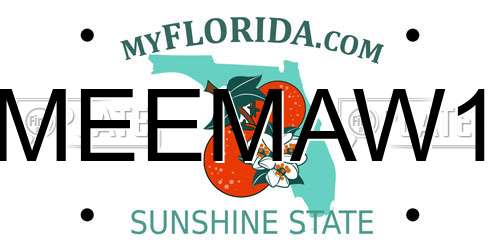 MEEMAW1 Florida License Plate