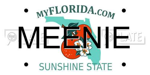 MEENIE Florida License Plate