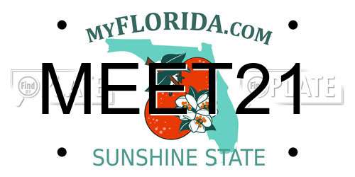 MEET21 Florida License Plate
