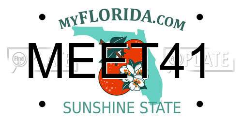 MEET41 Florida License Plate