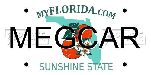 MEGCAR Florida License Plate