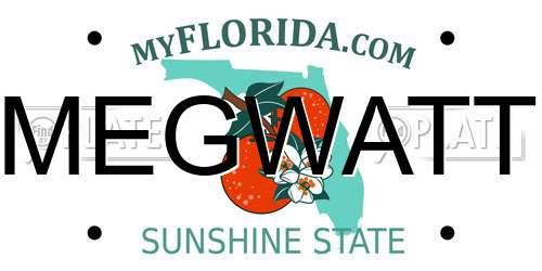 MEGWATT Florida License Plate