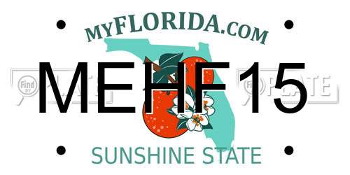 MEHF15 Florida License Plate
