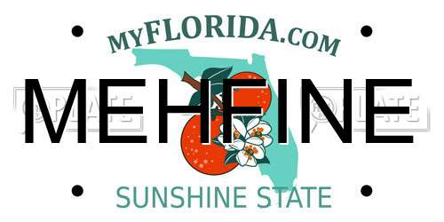 MEHFINE Florida License Plate