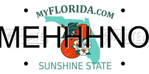 MEHHHNO Florida License Plate