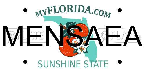 MENSAEA Florida License Plate