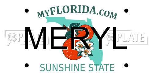 MERYL Florida License Plate
