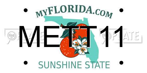 METT11 Florida License Plate