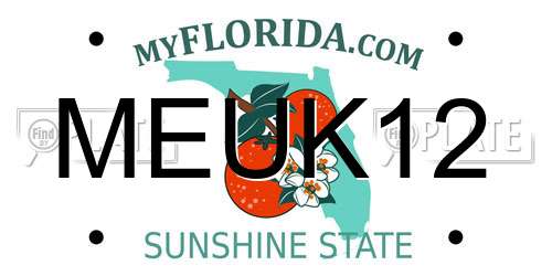 MEUK12 Florida License Plate
