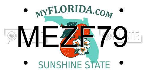MEZF79 Florida License Plate