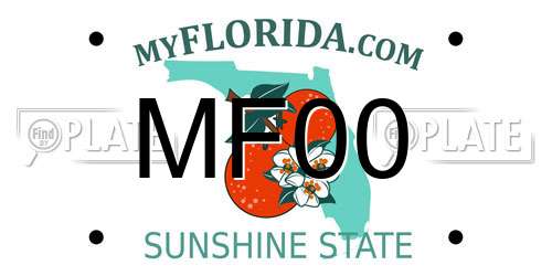MF00 Florida License Plate