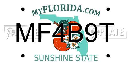 MF4B9T Florida License Plate