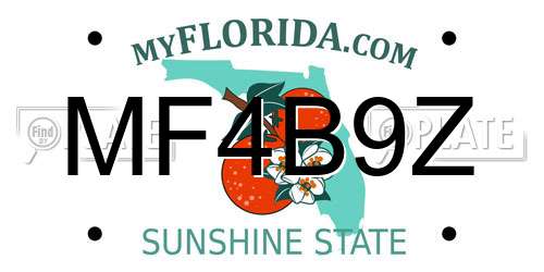 MF4B9Z Florida License Plate
