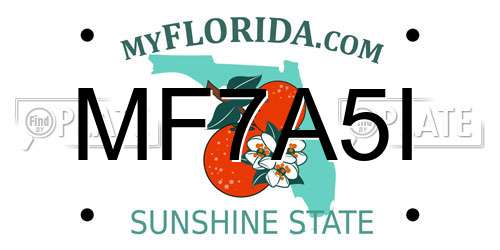 MF7A5I Florida License Plate