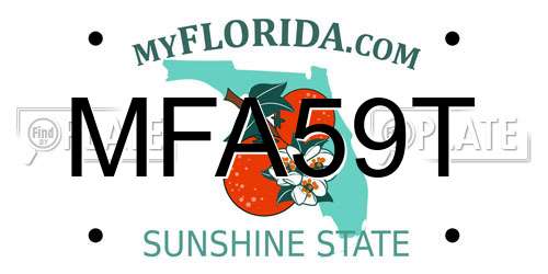MFA59T Florida License Plate