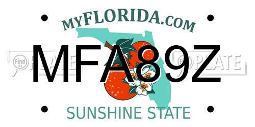 MFA89Z Florida License Plate