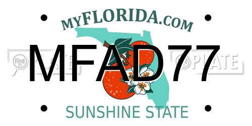 MFAD77 Florida License Plate