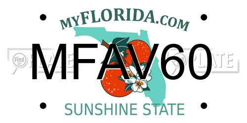 MFAV60 Florida License Plate