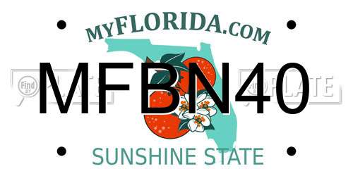 MFBN40 Florida License Plate