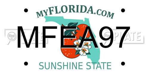 MFEA97 Florida License Plate