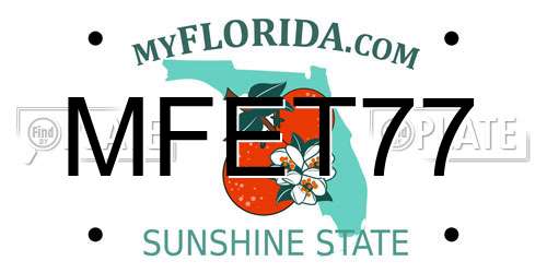 MFET77 Florida License Plate
