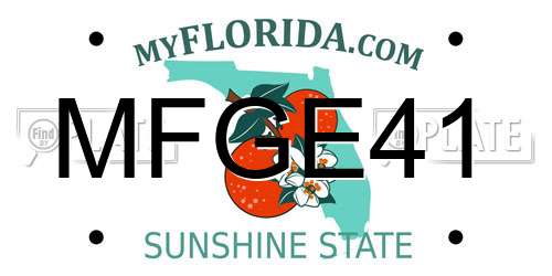 MFGE41 Florida License Plate
