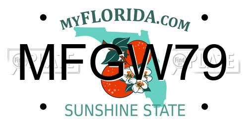 MFGW79 Florida License Plate