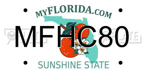 MFHC80 Florida License Plate