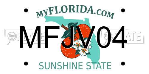 MFJV04 Florida License Plate