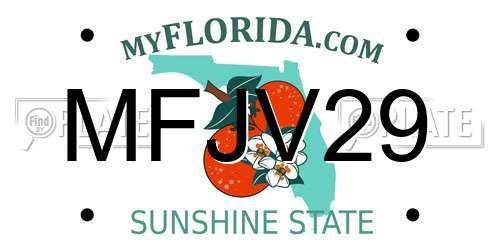 MFJV29 Florida License Plate