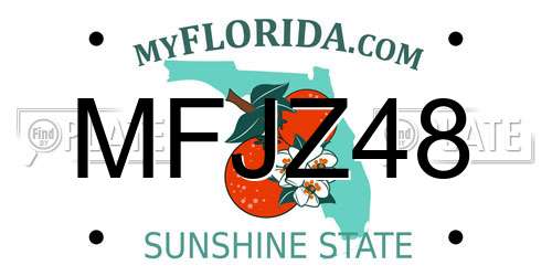 MFJZ48 Florida License Plate