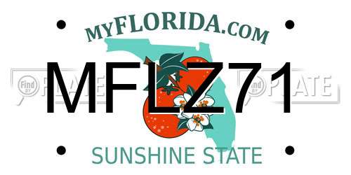 MFLZ71 Florida License Plate