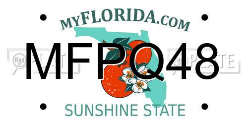 MFPQ48 Florida License Plate