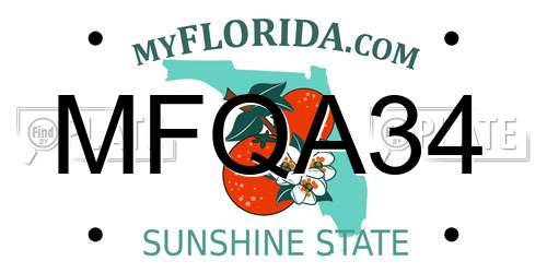 MFQA34 Florida License Plate