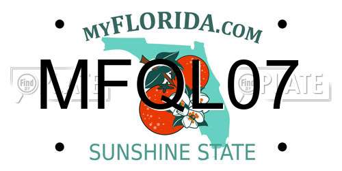 MFQL07 Florida License Plate