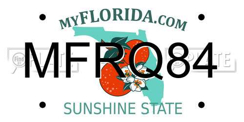 MFRQ84 Florida License Plate