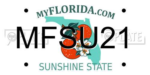 MFSU21 Florida License Plate