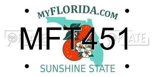 MFT451 Florida License Plate