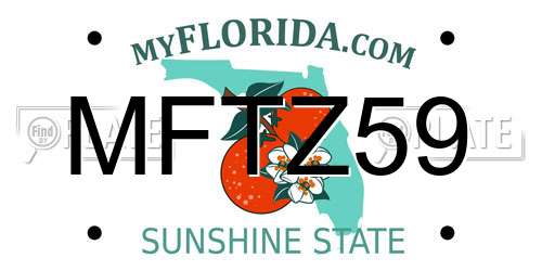 MFTZ59 Florida License Plate
