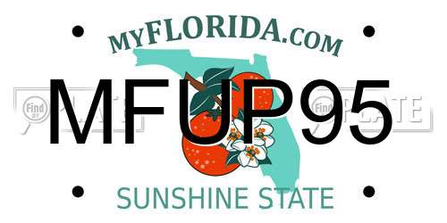 MFUP95 Florida License Plate