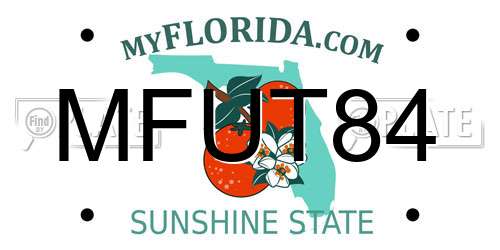 MFUT84 Florida License Plate