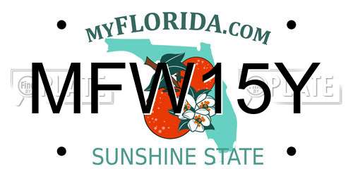 MFW15Y Florida License Plate