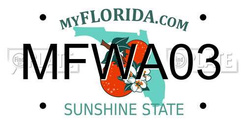 MFWA03 Florida License Plate
