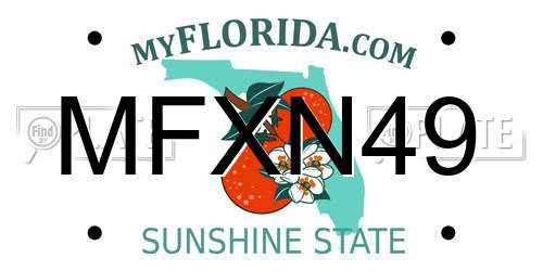 MFXN49 Florida License Plate