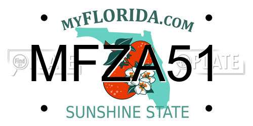 MFZA51 Florida License Plate